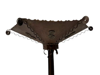 Art Deco Patinated Wrought Iron Floor Lamp, 1930s